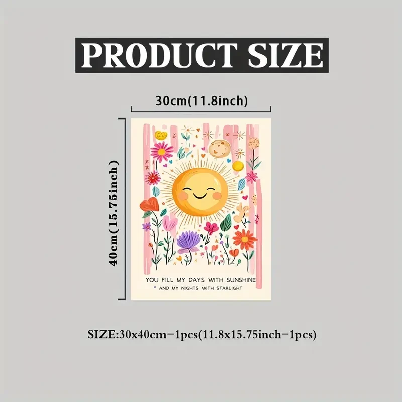 "You Are My Sunshine" Sunflower Wall Art  Vibrant Canvas Print for Kids Room Decor