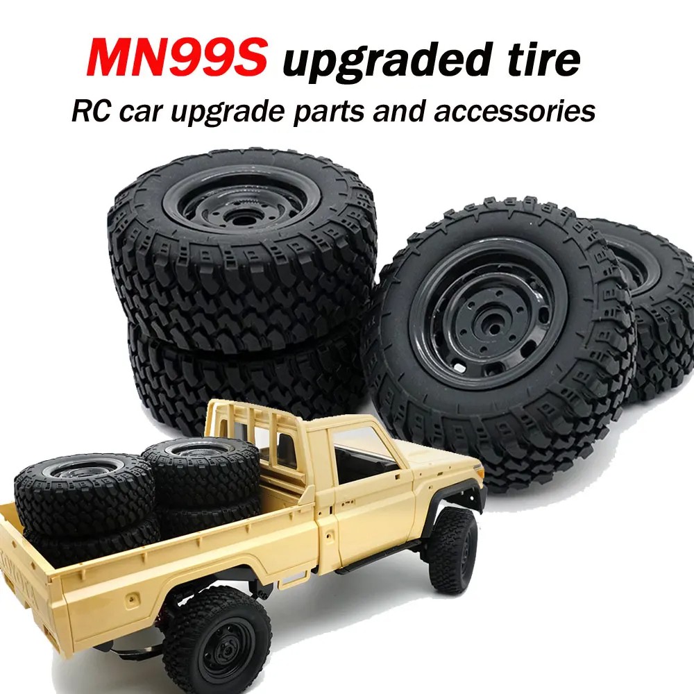 4Pcs 73.5mm Tire Tyre Wheel for WPL MN D90 MN-90 MN99S FY003 FY004 RC Car Upgrade Parts