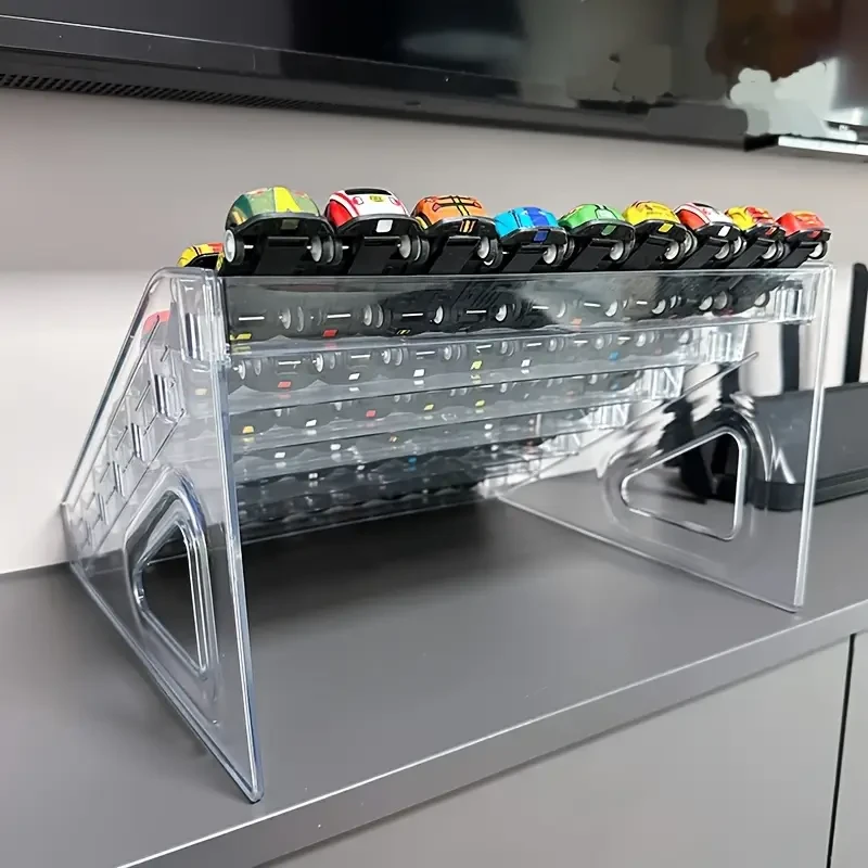 Versatile Acrylic Display Rack for Toy Cars & Jewelry  Stackable, Multi-Layer Design, Perfect for Christmas & Holiday Gifts