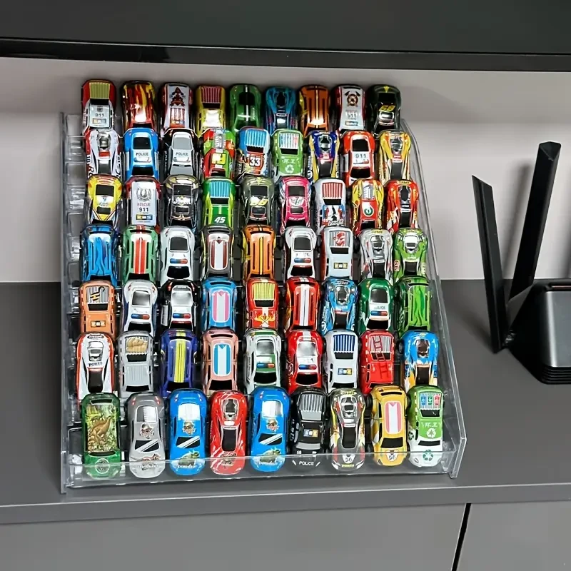 Versatile Acrylic Display Rack for Toy Cars & Jewelry  Stackable, Multi-Layer Design, Perfect for Christmas & Holiday Gifts