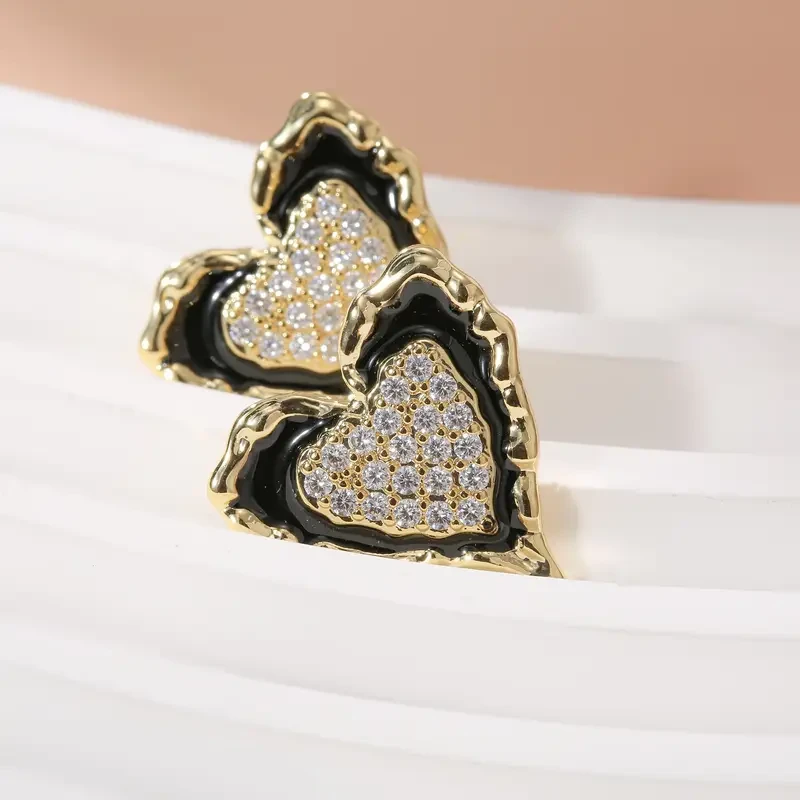 1 Pair of Womens Fashion Earrings  Heart-Shaped, Stainless Steel, Hypoallergenic  Perfect for the Beach, Party, and Vacation