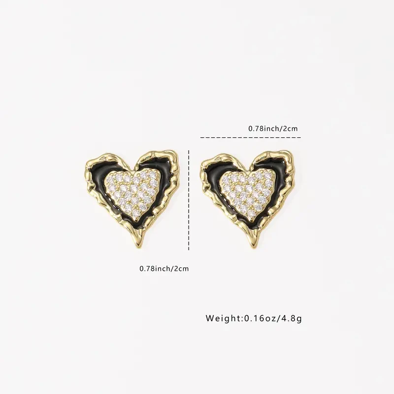 1 Pair of Womens Fashion Earrings  Heart-Shaped, Stainless Steel, Hypoallergenic  Perfect for the Beach, Party, and Vacation