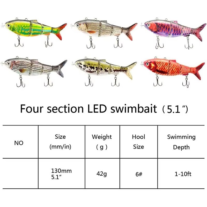 UFISH Electric Live Bait Robotic Fishing Lure 5.25"