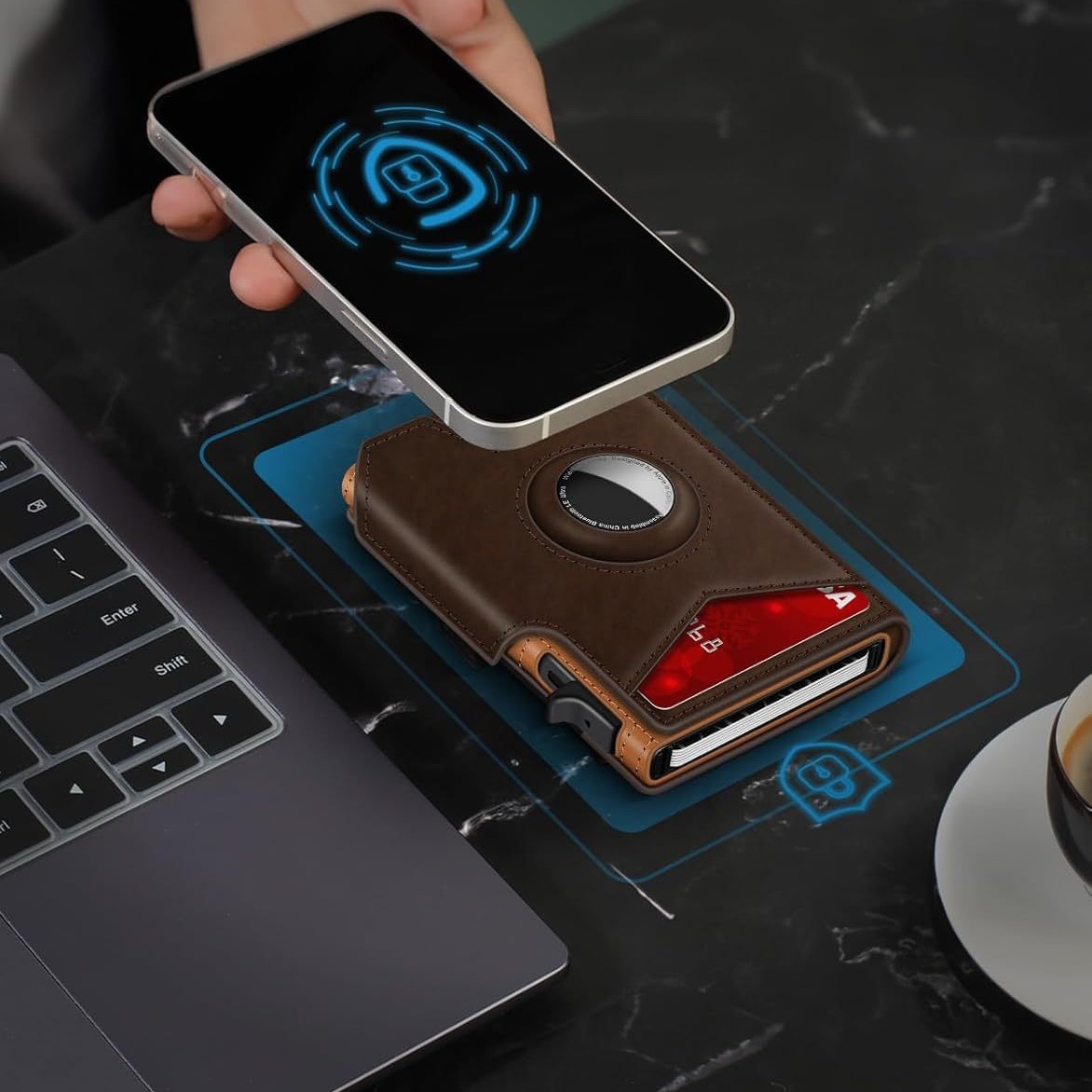 Men's RFID Anti-theft Brush Aluminum Alloy Card Bag