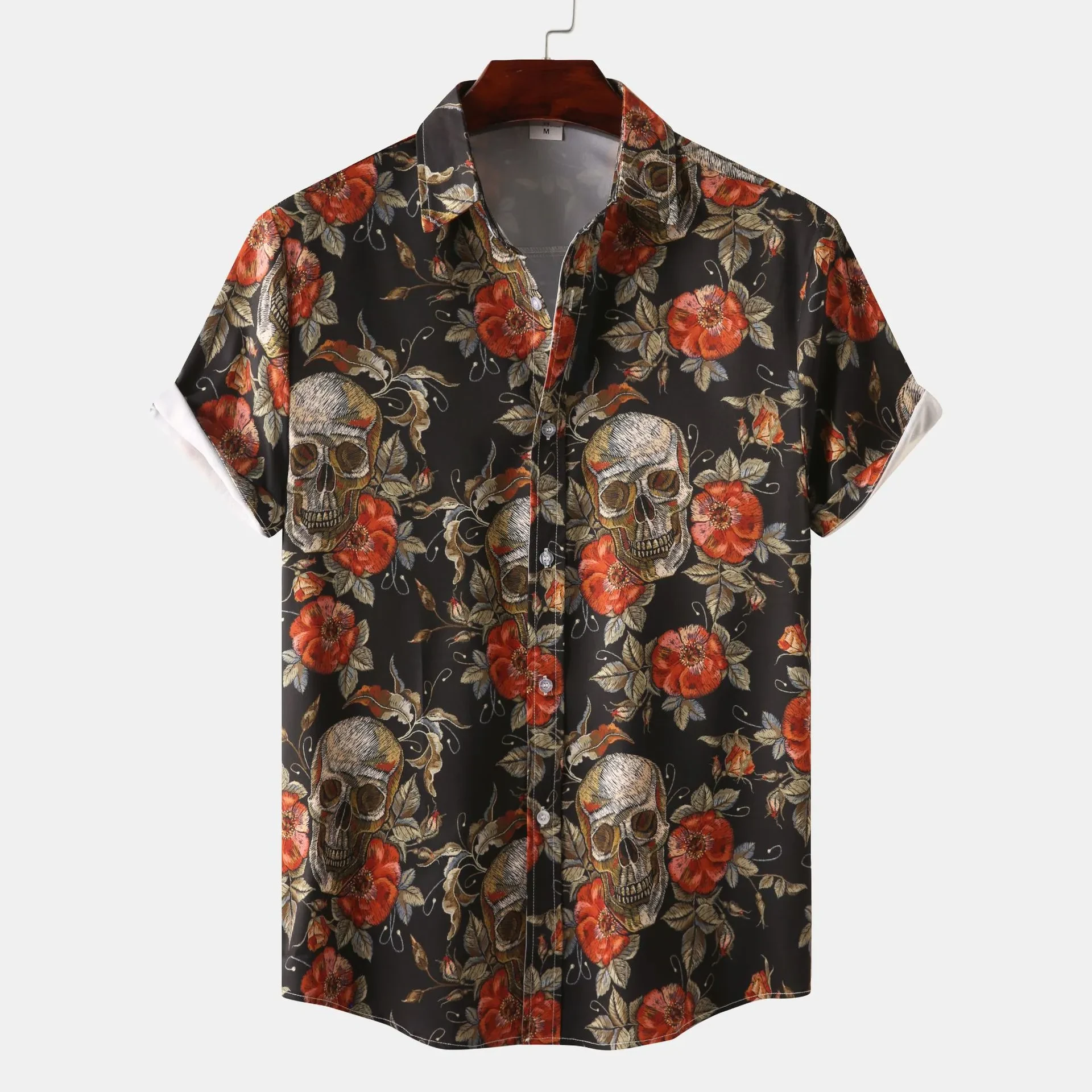 Rose Print Shirt Mens
