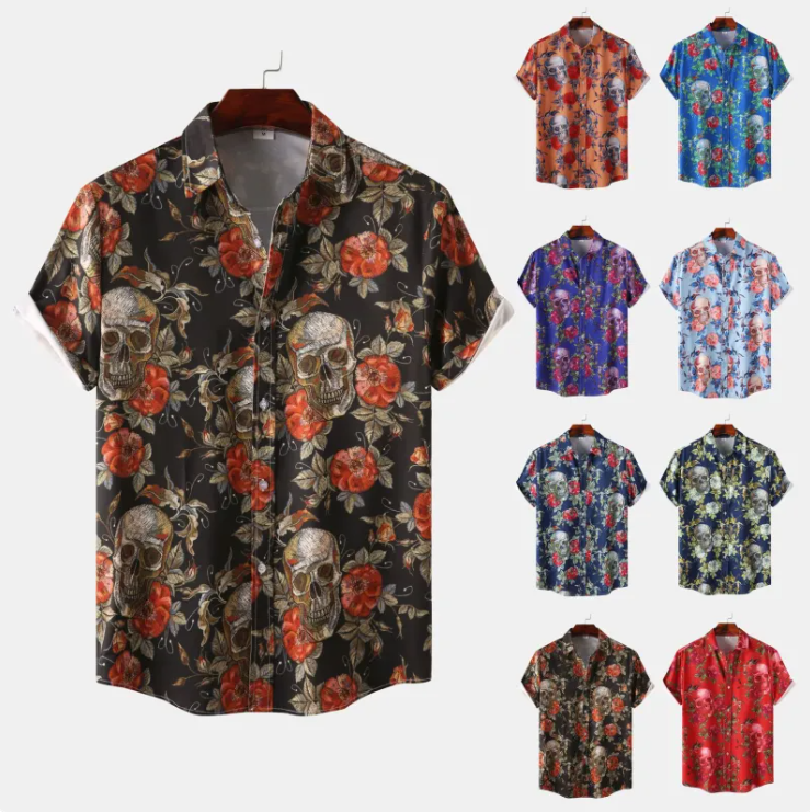 Rose Print Shirt Mens