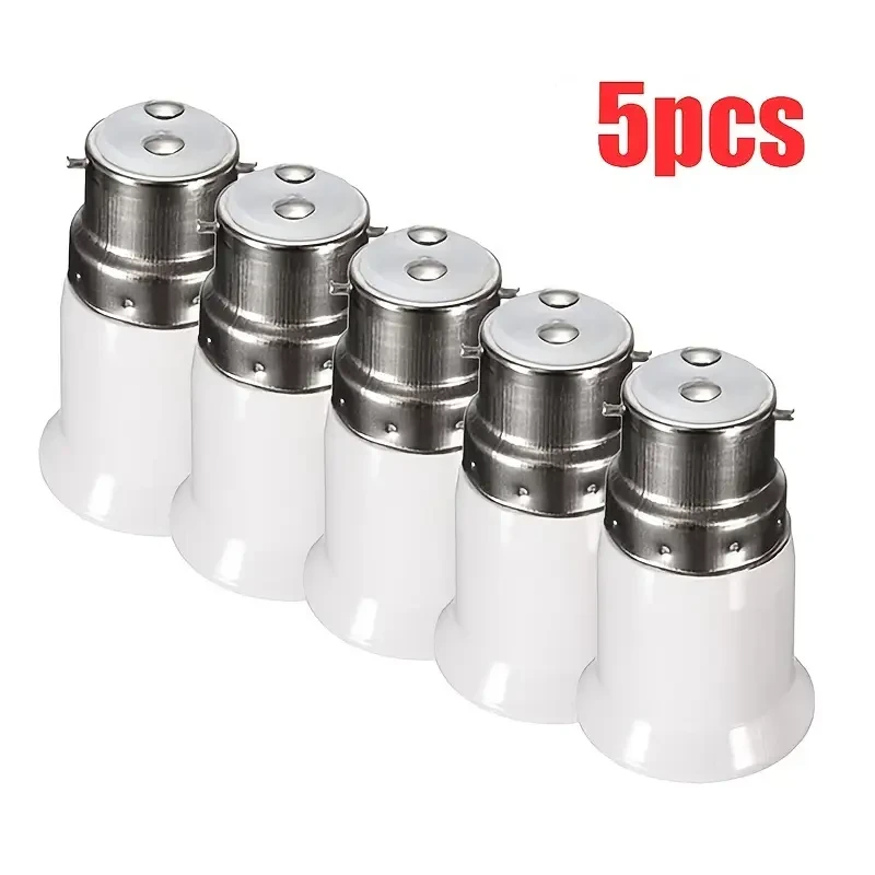 5pcs B22 to E27 Light Bulb Socket Converter