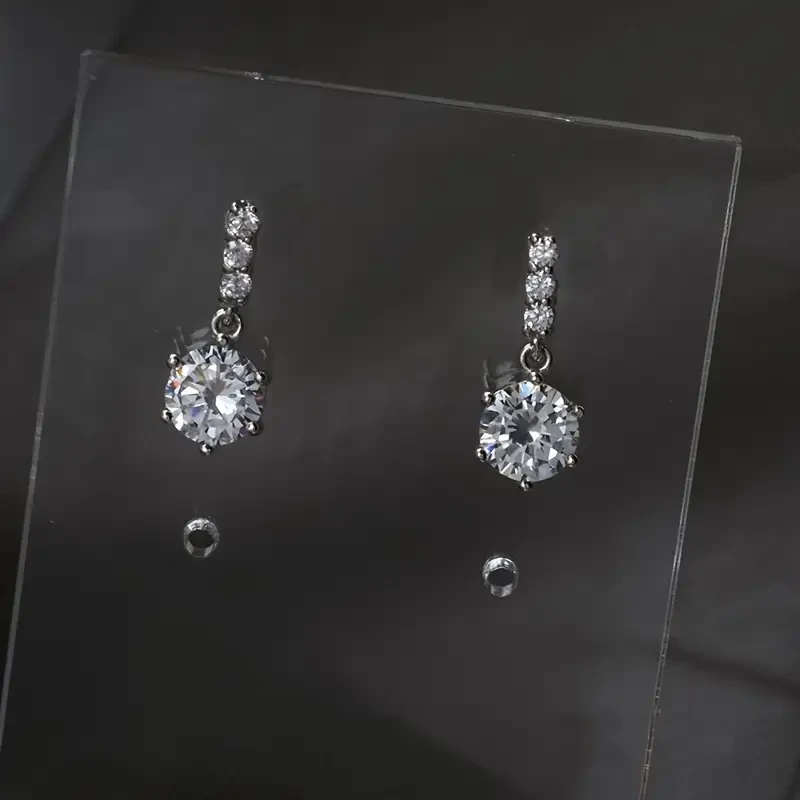 Elegant and Refined Zirconia Earrings  Stylish Pendant Earrings, Delicate and Elegant Ear Studs