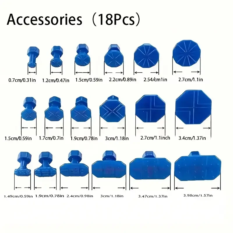 Paintless Body Dent Repair Kit - Instant Car Dent Fix with Puller Tabs & Mats