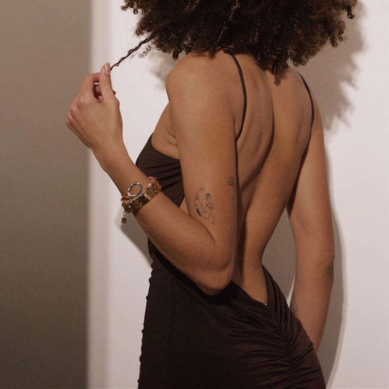 Monochroma Elegance Halterneck Maxi Dress