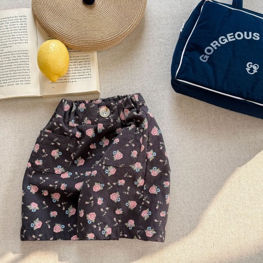 Summer Washed Cotton Shorts Girls' Pants