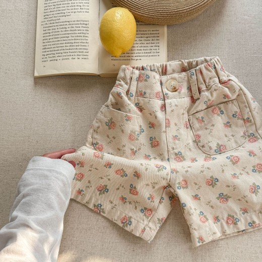 Summer Washed Cotton Shorts Girls' Pants