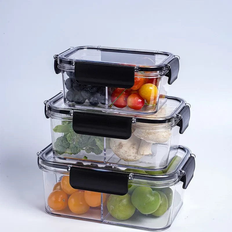 Household Sealed Lunch Box With Lid Square Transparent Fresh-keeping Box