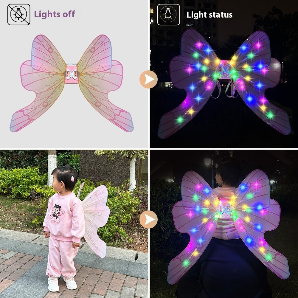 Children's Electric Butterfly Glowing Wing Toy Girl