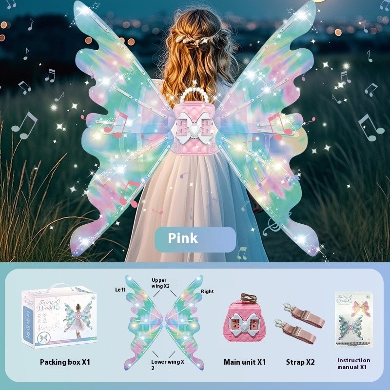 Children's Electric Butterfly Glowing Wing Toy Girl