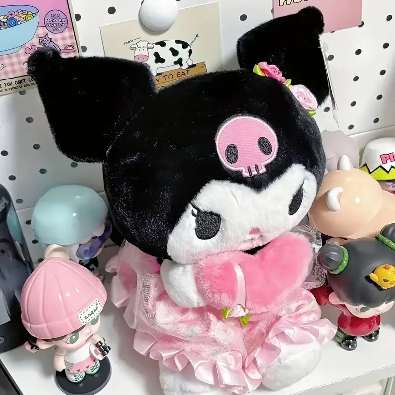 Hello Kitty & Kuromi Plush Pillow with Heart