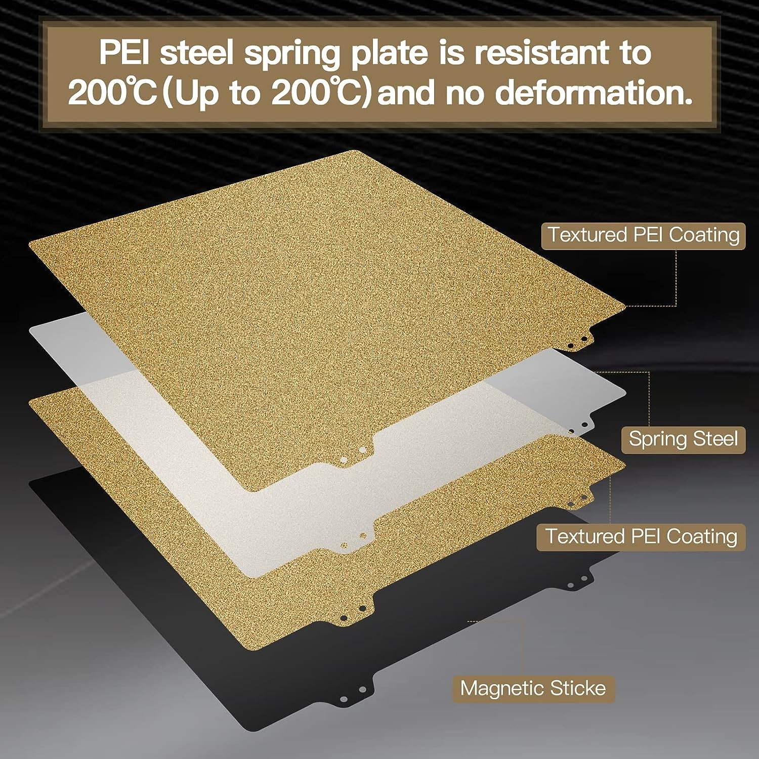 PEI Sheet 220/235/310mm Double-Sided PEI Magnetic Build Plate  Spring Steel Sheet with Magnetic Base for Ender 3, CR10, P1P