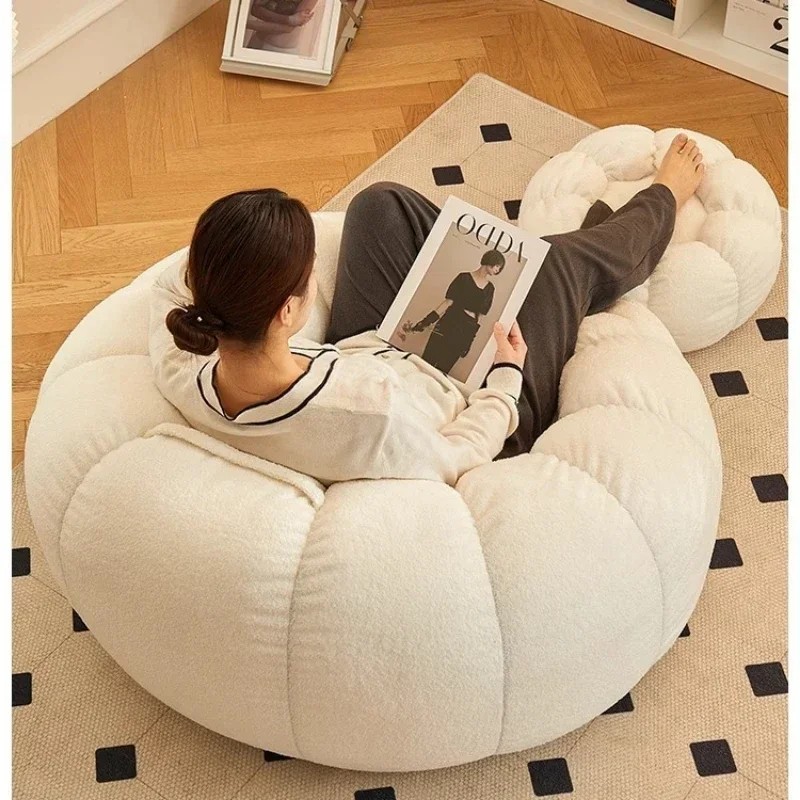 Relaxing Balcony Sofa Chair: Modern Lazy Sofa with Footstool for Cozy Comfort