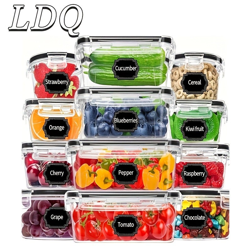 12pcs BPA-Free Leak-Proof Food Storage Set Airtight Containers with Snap Lock, Microwave Safe, Ideal for Supermarket Use, Perfect for Eid Al-Adha Mubarak