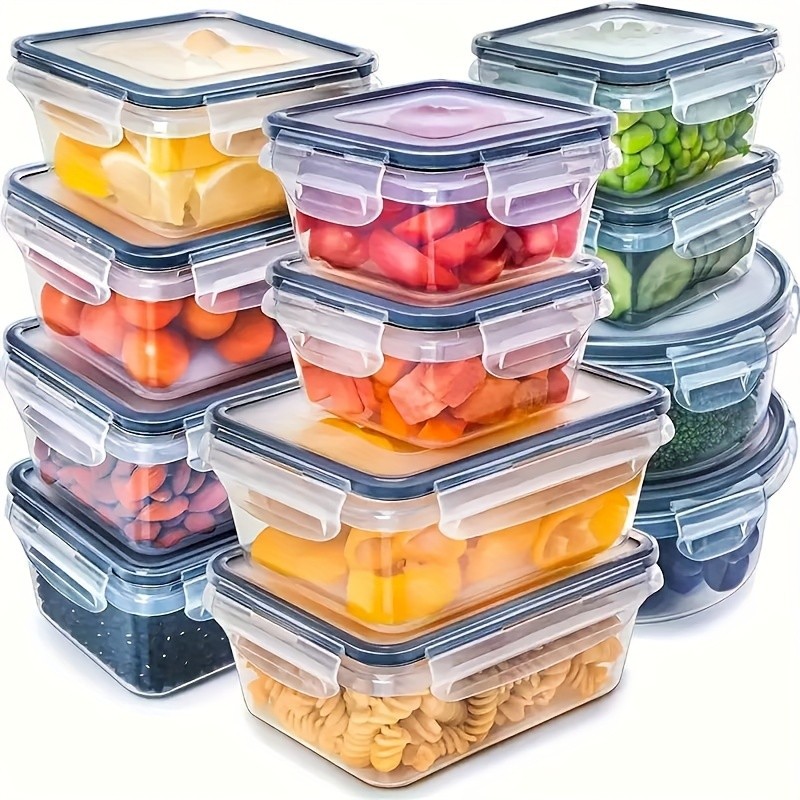 12pcs BPA-Free Leak-Proof Food Storage Set Airtight Containers with Snap Lock, Microwave Safe, Ideal for Supermarket Use, Perfect for Eid Al-Adha Mubarak