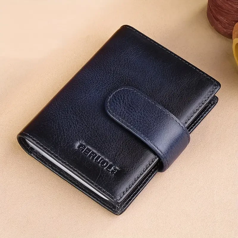 1pc Men's Retro Fashion Top Layer Cowhide Card Case  Durable Driving License Case, Casual Portable Coins Purse, Large Capacity Card Holder with Multiple Card Slots & ID Window