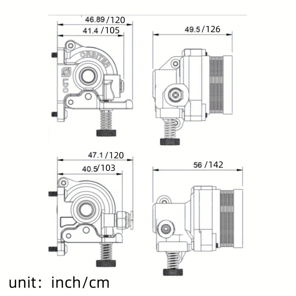 LDO Orbiter Extruder V2.0  Dual Driver Gear Extrusion 3D Printer Parts for CR10/10S, Ender3/3 Pro, Ender5