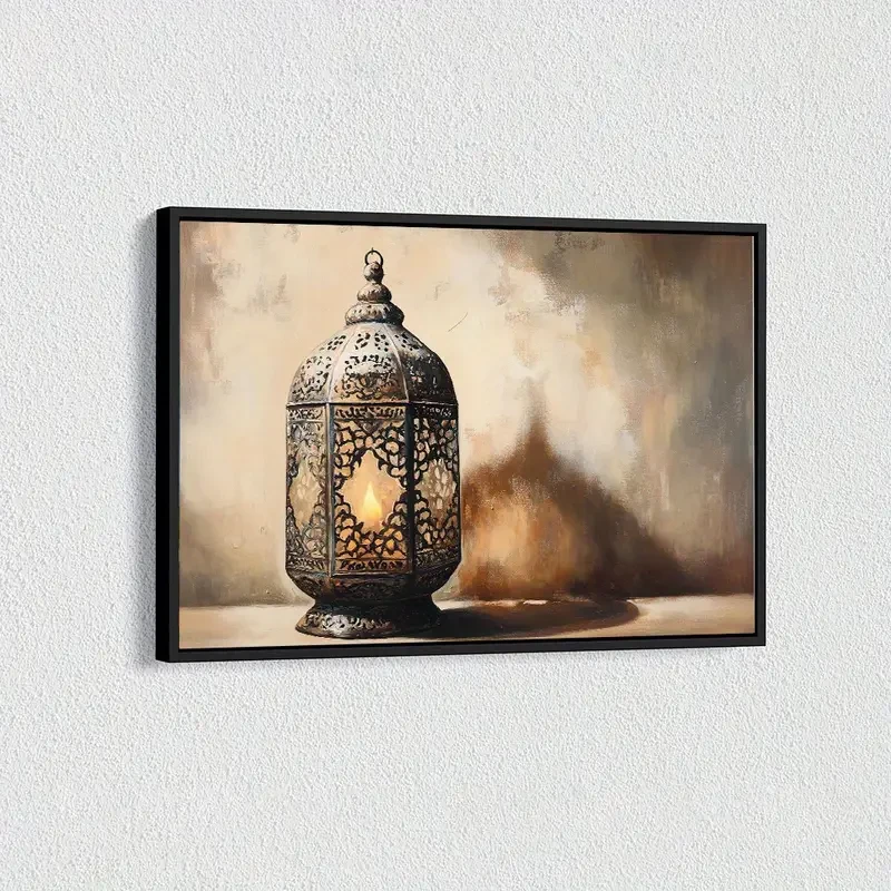 Vintage Moroccan Antique Lamp Canvas Art Print  Timeless Elegance for Spiritual & Rustic Spaces