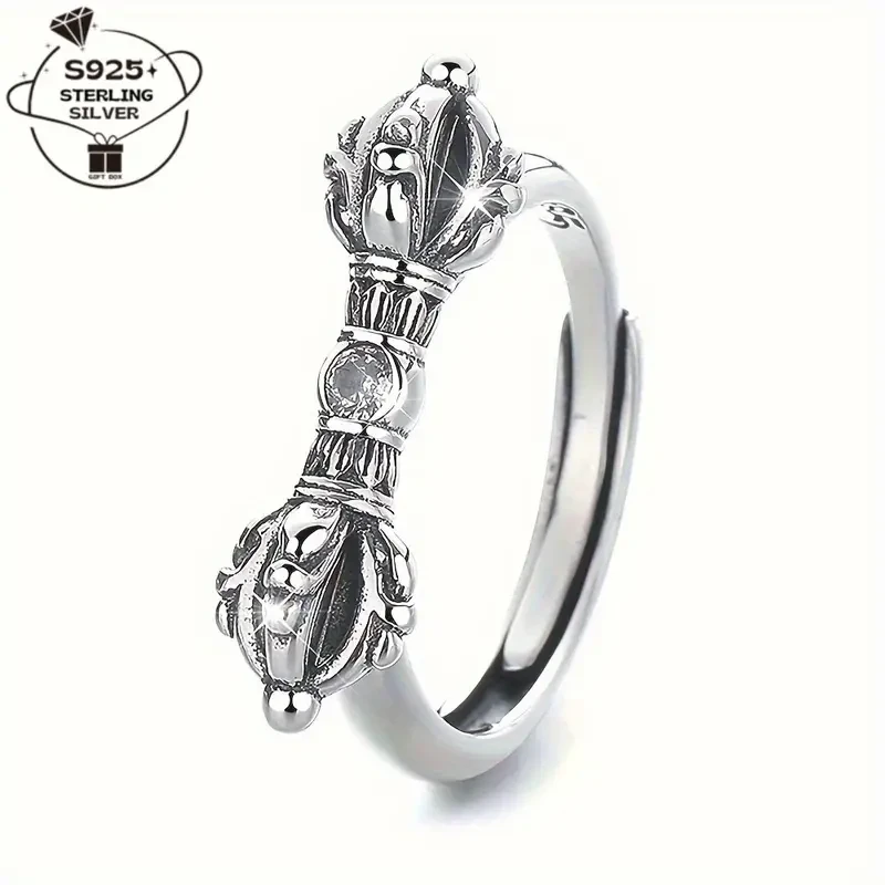 925 Pure Silver Adjustable Bracelet Ring  Antique Tribal Design | Symbol of Strength & Power | Unisex Jewelry for Daily Wear & Occasions