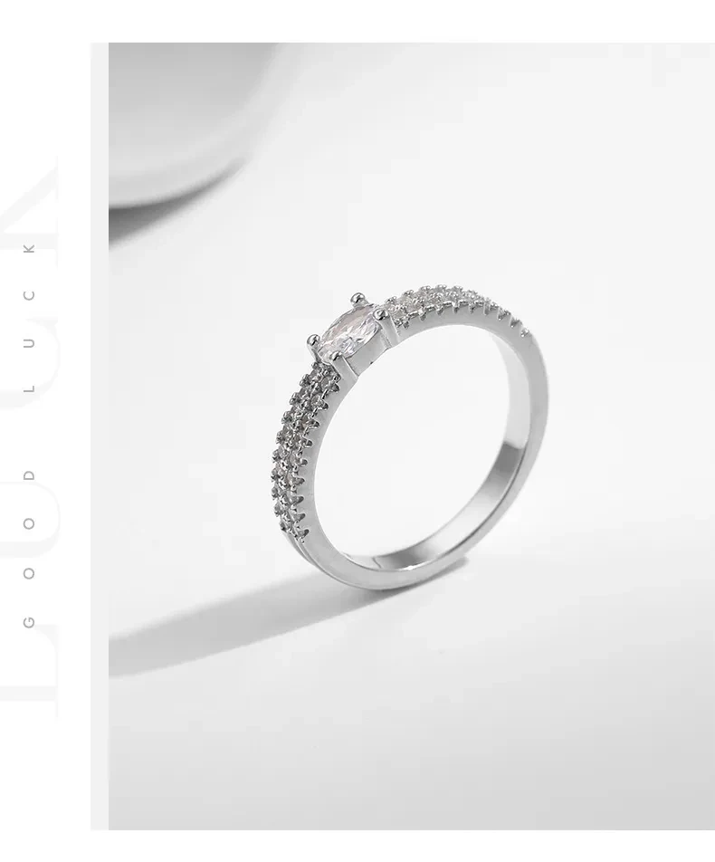 Ins Style Elegant Light Luxury Double Layer Gang Drill Diamond-studded Ring Female S925 Silver High Sense