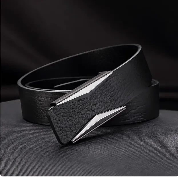 Simple And Elegant Belt Men's Middle-aged Korean Style Smooth Buckle