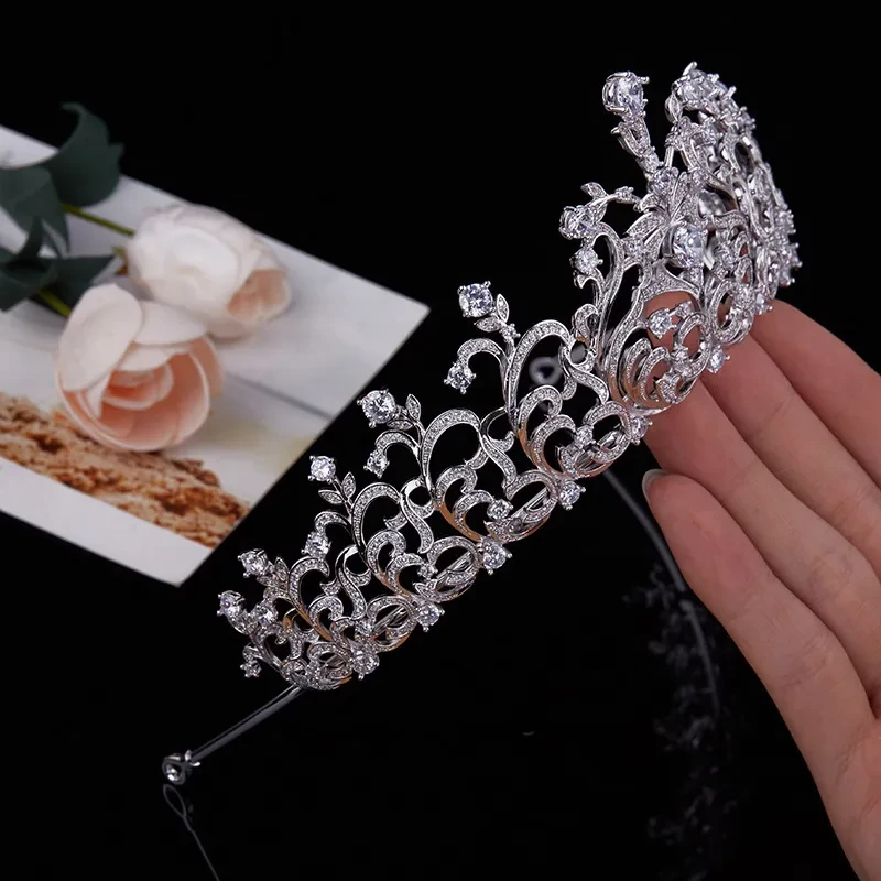 Retro Crown Bride Wedding Micro Inlaid Zircon Crown