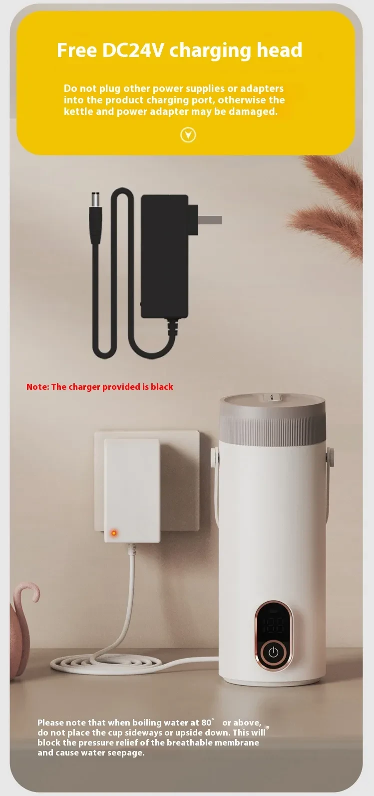 Wireless Portable Charging Water and Electric Cup