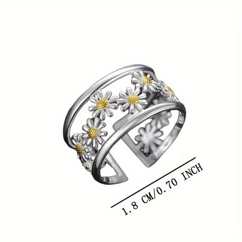 Hollow Daisy Flower Opening Adjustable Ring: A Sweet and Stylish Fashion Accessory