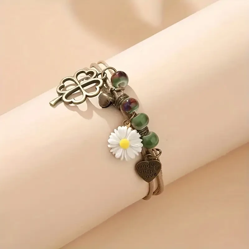 Vintage Boho Adjustable Woven Bracelet for Women: A Heartfelt Symbol of Love and Charm