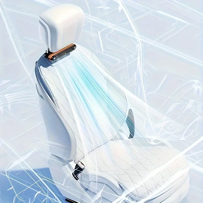 2024 Portable Car Seat Fan with USB Power - Adjustable 3-Speed Leafless Cooling Fan