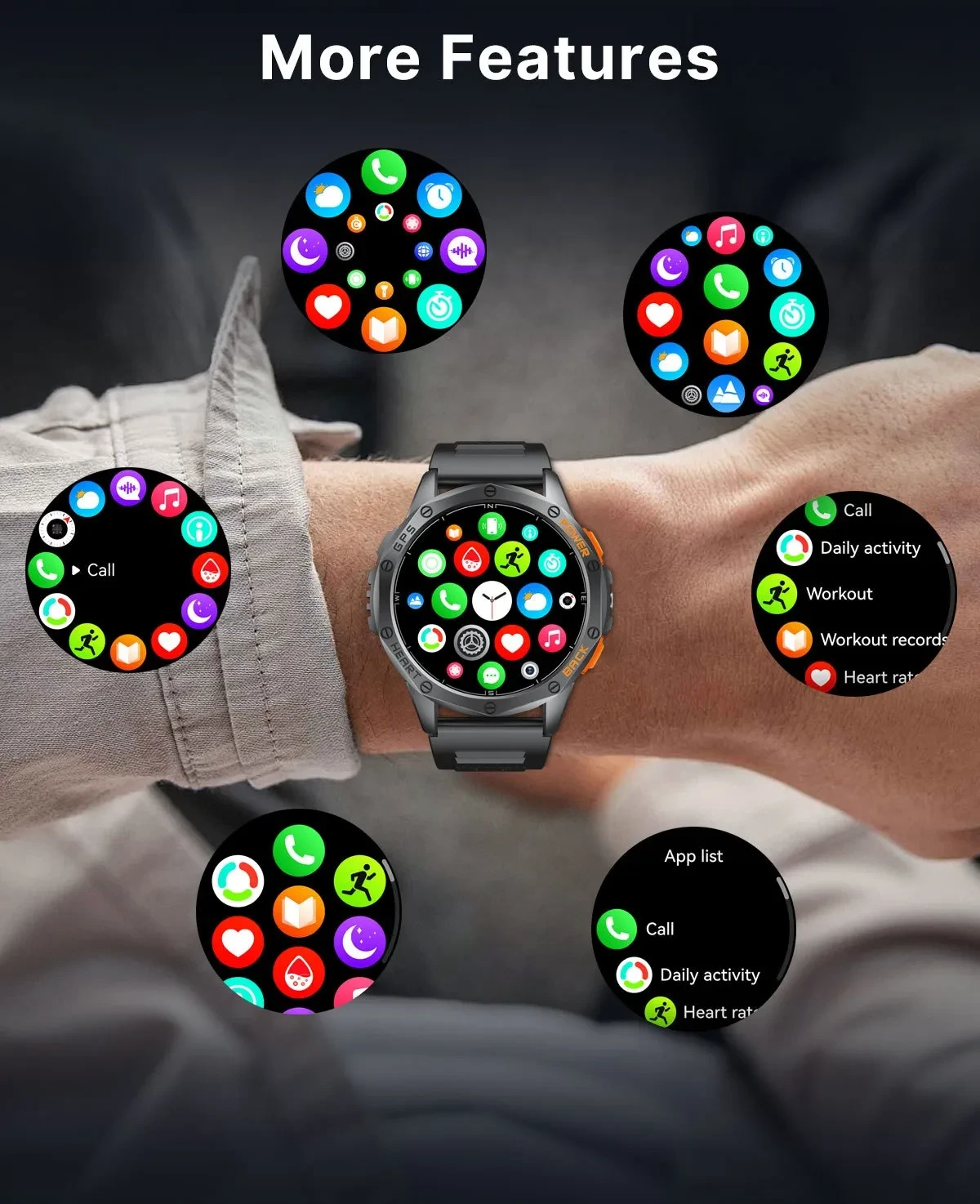 Outdoor MD53 Smart Watch GPS Waterproof Sports Watch Compass