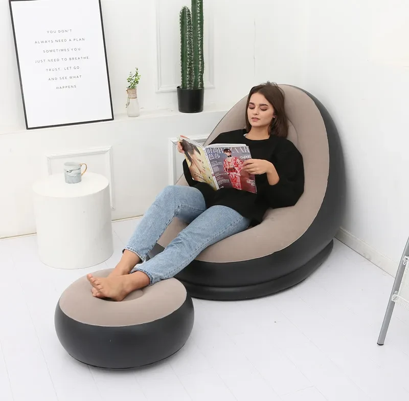 Thicker Inflatable Sofa Lazy Sofa Band Footstool
