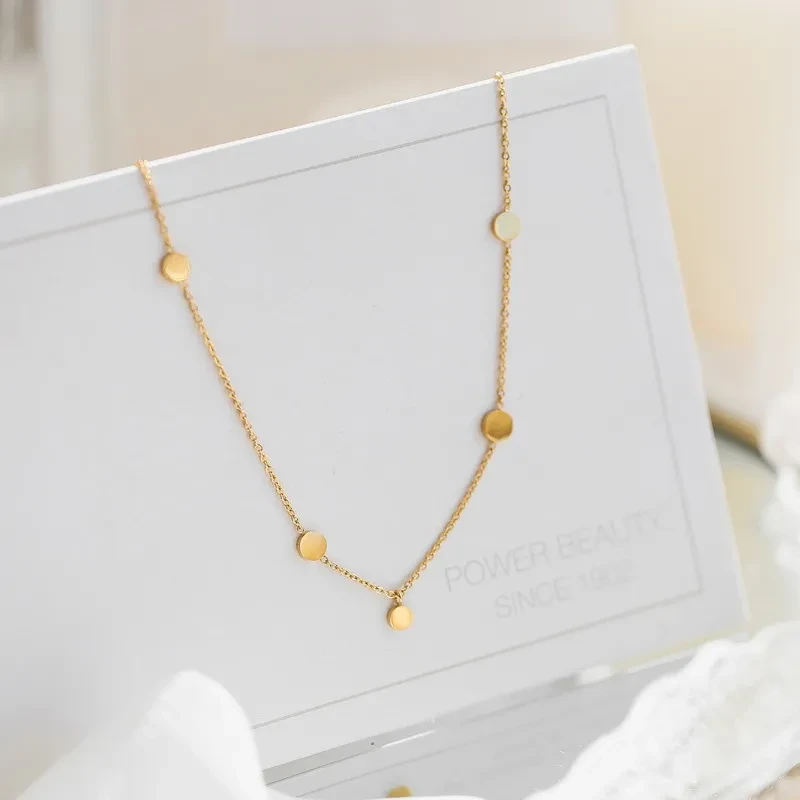 Five Small Round Necklace Clavicle Female Necklace