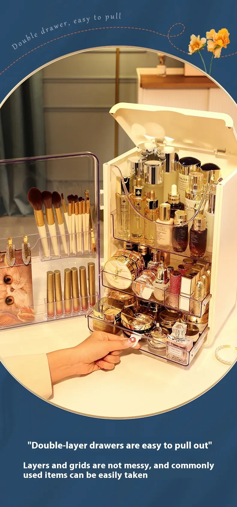 Light Luxury Cosmetics Storage Box Desktop Finishing