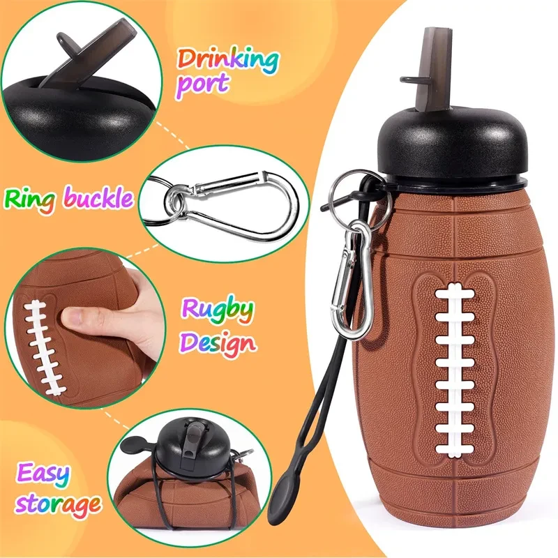 Outdoor Collapsible Sports Water Bottle Reusable Leak-proof Portable Football Water Bottle For All Sports