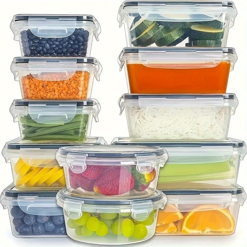 12pcs BPA-Free Leak-Proof Food Storage Set Airtight Containers with Snap Lock, Microwave Safe, Ideal for Supermarket Use, Perfect for Eid Al-Adha Mubarak