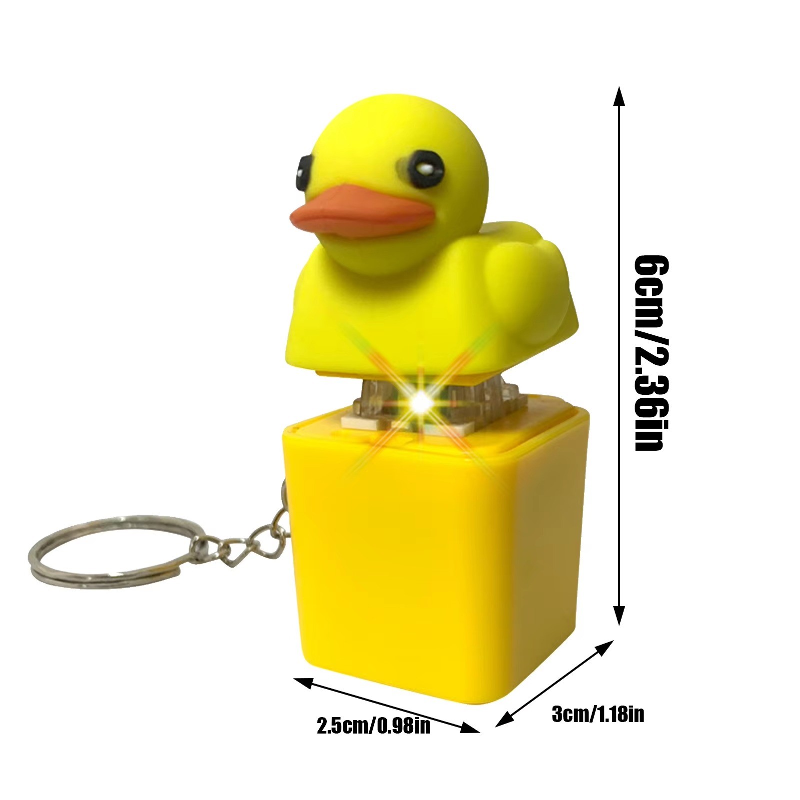 Duck Quacking Fidget Toy - Rechargeable Quacking Duck Keychain, Quacking Duck Stress Reliever with Colorful Lights, Fun & Portable Anxiety Relief Toy (Quacking Duck)