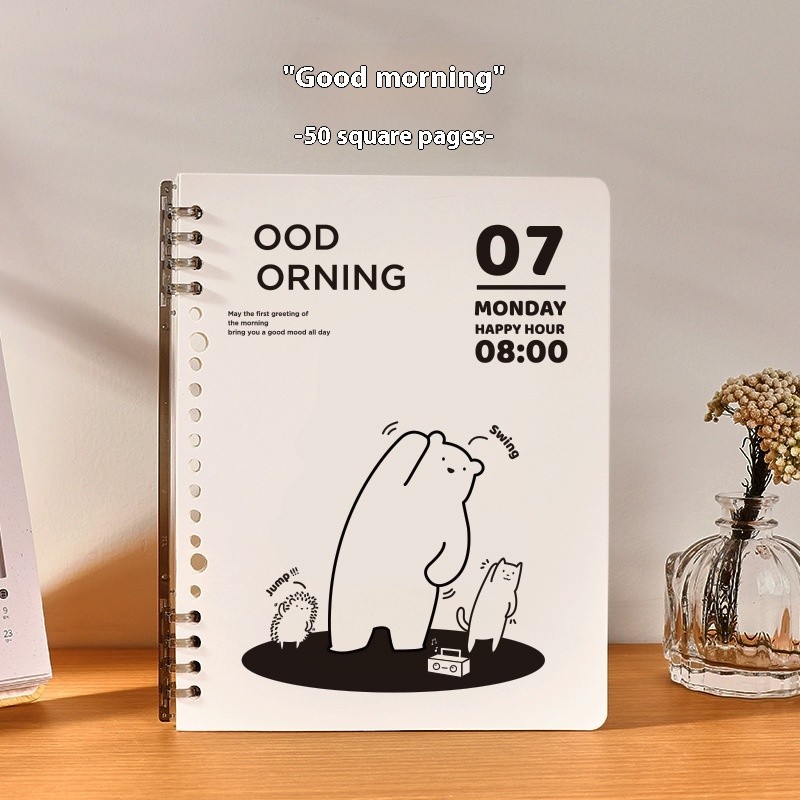 A5 Grid Spiral Notebook