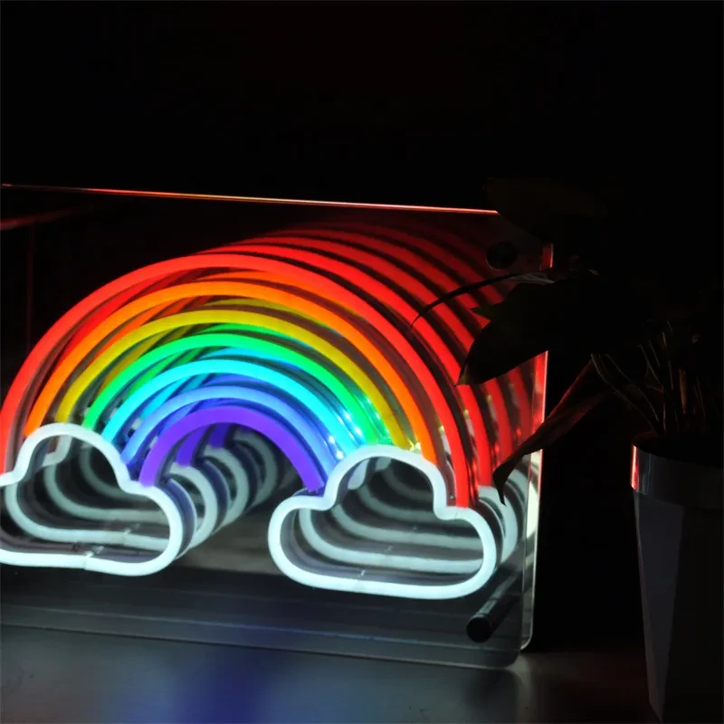 Colorful Multi-layer Mirror Atmosphere Night Light Usb Creative Neon Lamp