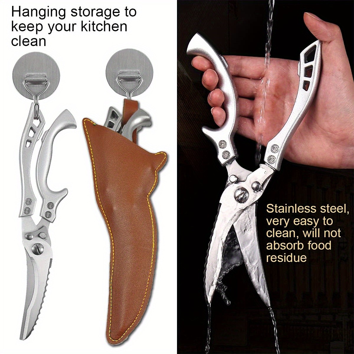 7-Piece Handmade Forged Knife Professional Kitchen Chef Knife Set  Stainless Steel Chef Knife, Utility Knife, Boning Knife, Cutting Knife, Fish Knife, Butcher Knife, Kitchen Scissors