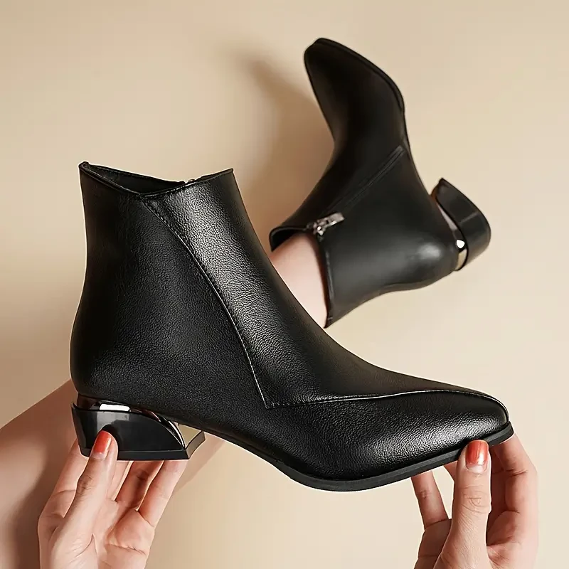 Stylish Low-Heeled Ankle Boots for Women
