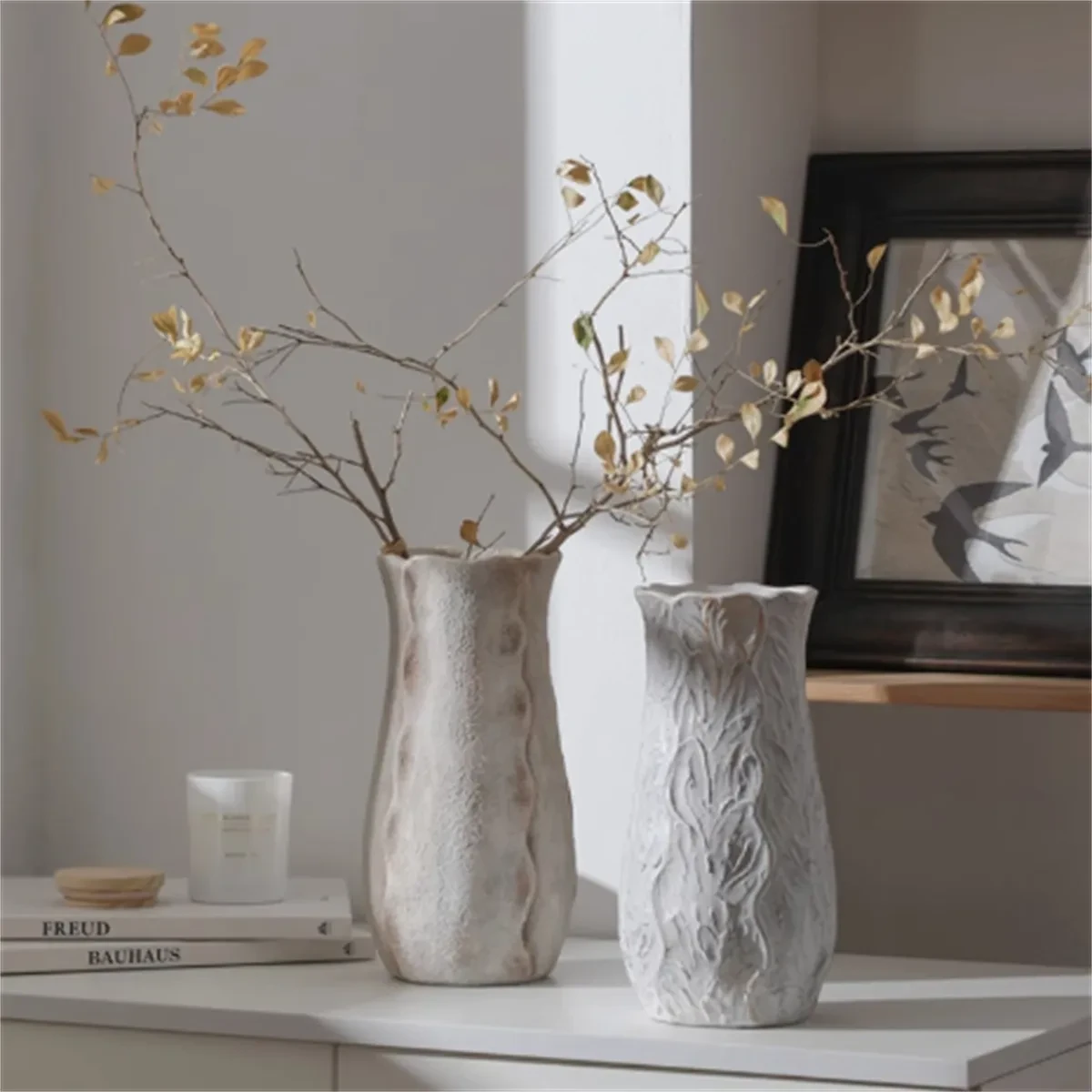 Antique Wabi-sabi Style Ceramic Vase Dried Flowers New Year Flowers Home