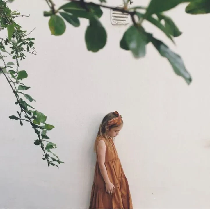 European and American Summer New Products Girls Linen Skirt Lace Pleated Sleeveless Princess Dress