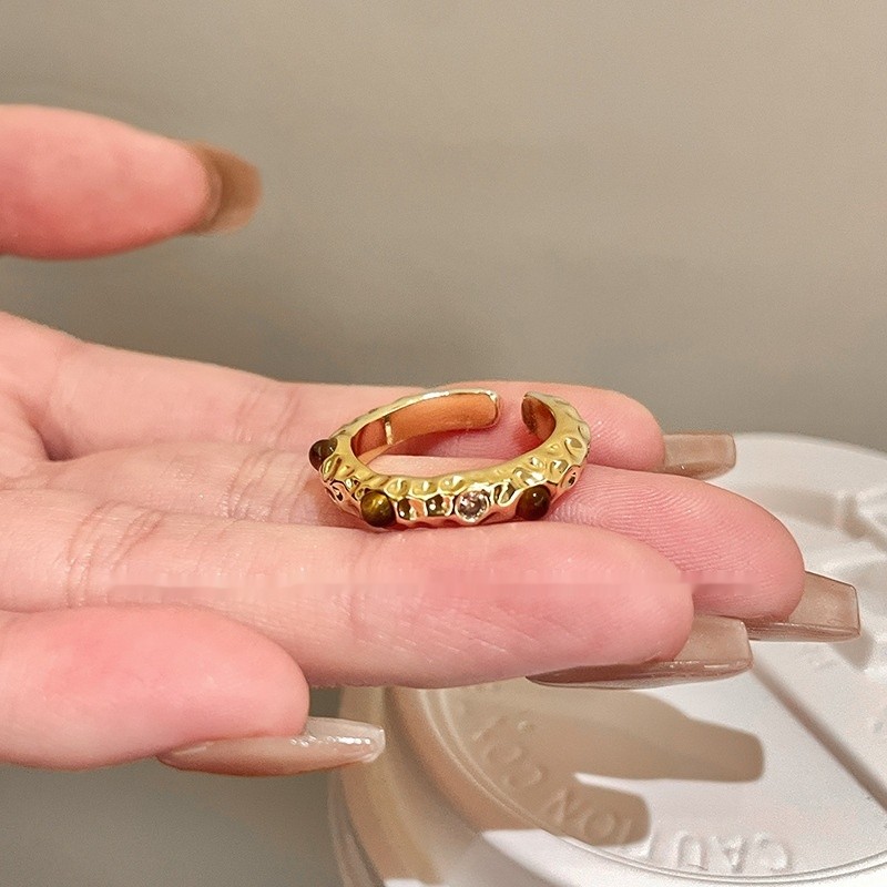 Maillard Snake-shaped Tigereye Open Ring For Women