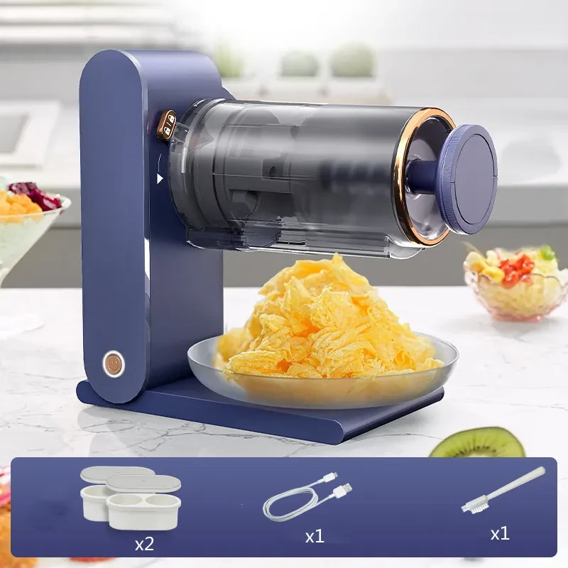 Ice Shaver Automatic Rechargeable Crushing Ice Crusher Electric Snow Cone Mud Crushing Machine
